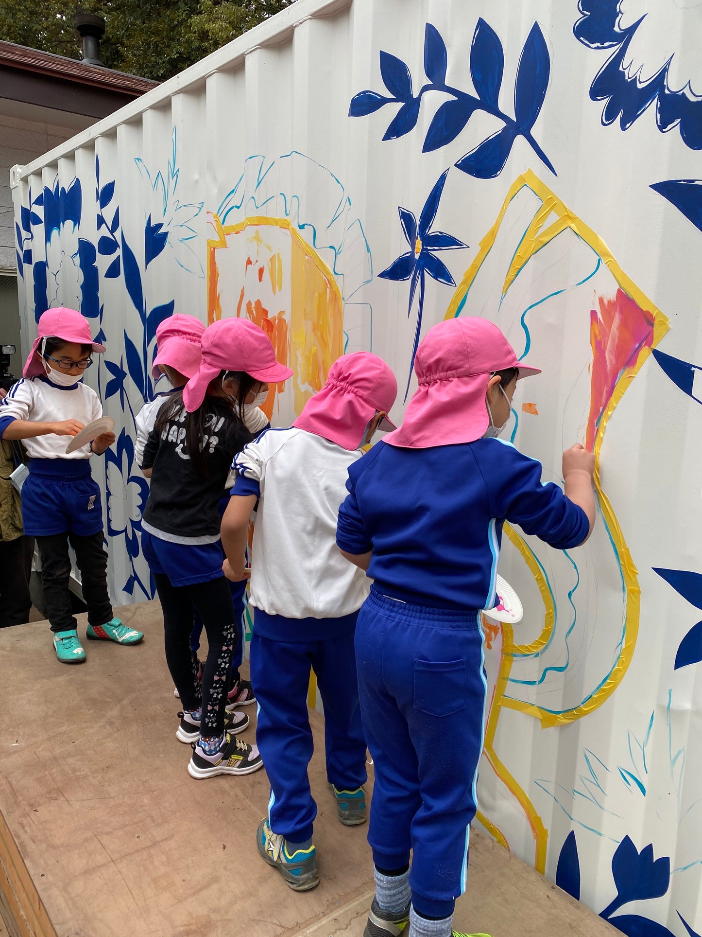 Mural painting and workshop at a kindergarten