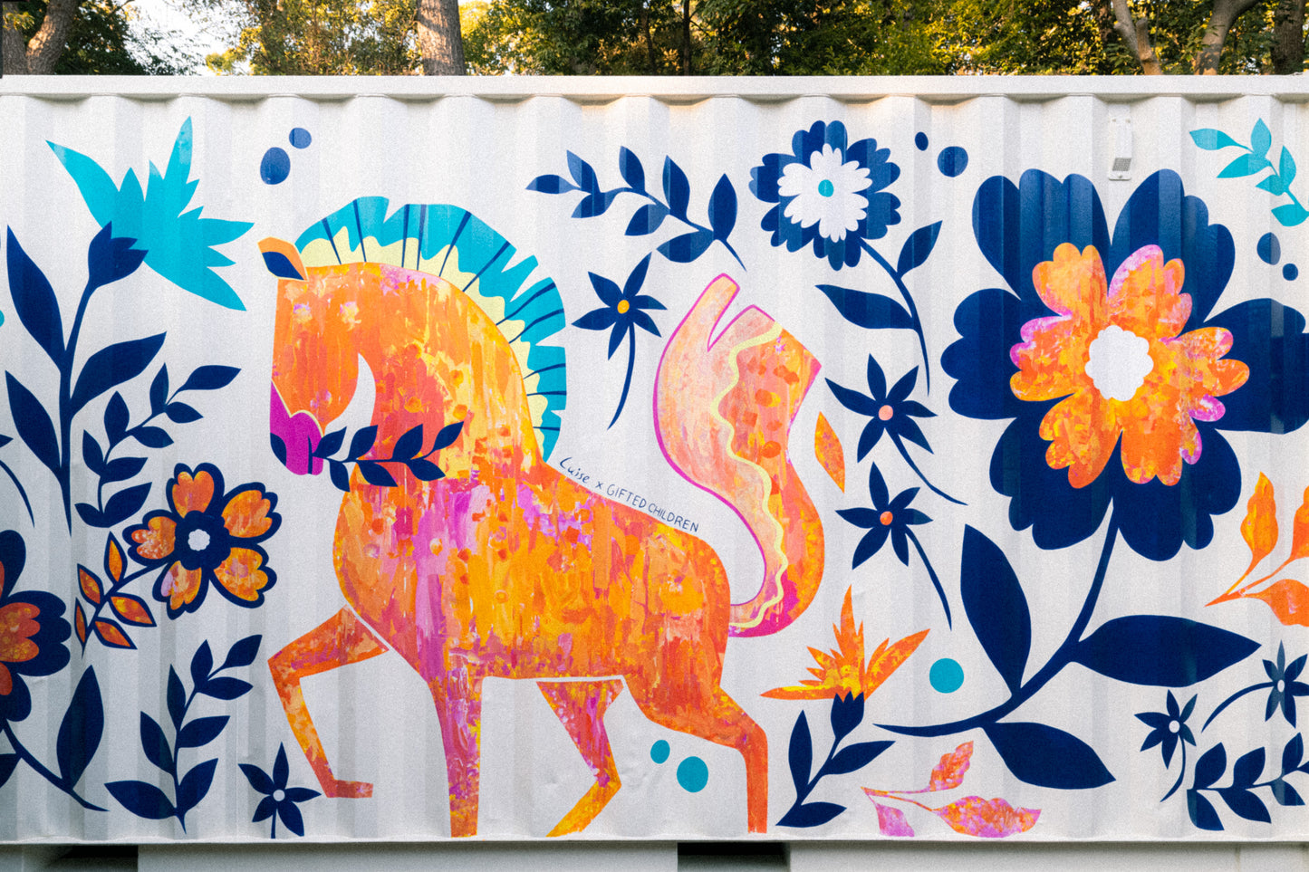 Mural painting and workshop at a kindergarten