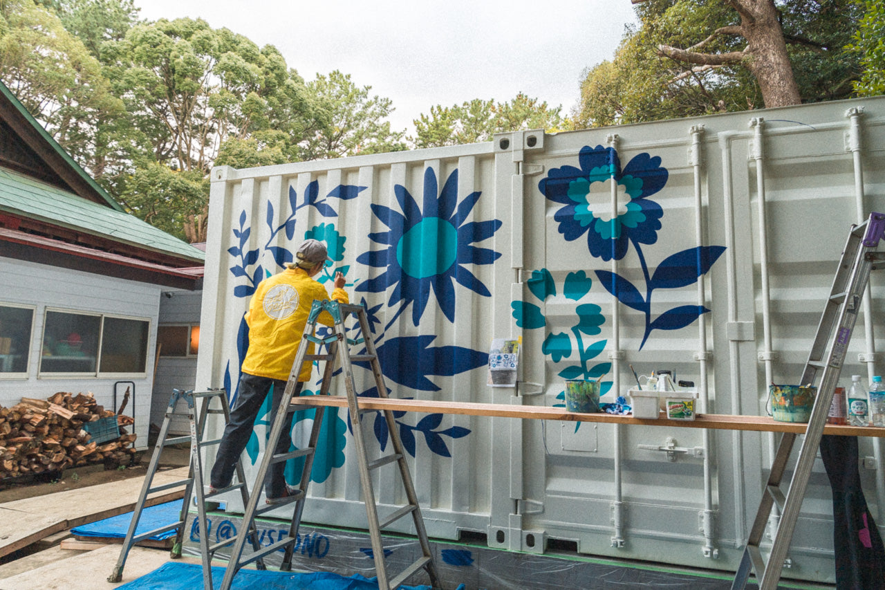 Mural painting and workshop at a kindergarten